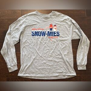 Women’s American Red Cross Chilling With My Snow-mies Grey Long Sleeve Shirt- XL